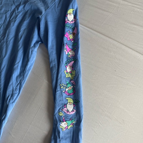 Life Is Good Crusher T-Shirt Falling Gnome Leaves Long Sleeve Womens Medium Blue - Picture 5 of 14